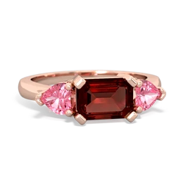 Garnet Three Stone 14K Rose Gold ring R5235