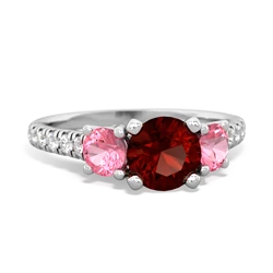 Garnet Pave Trellis 14K White Gold ring R5500