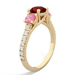 Garnet Pave Trellis 14K Yellow Gold ring R5500