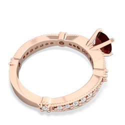 Garnet Sparkling Tiara 6Mm Round 14K Rose Gold ring R26296RD