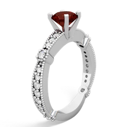 Garnet Sparkling Tiara 6Mm Round 14K White Gold ring R26296RD