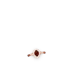 Thumbnail for Garnet Antique-Style Halo 14K Rose Gold ring R5720 - profile view