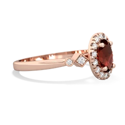 Thumbnail for Garnet Antique-Style Halo 14K Rose Gold ring R5720 - side view