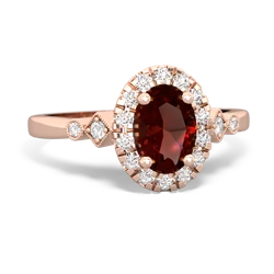 Thumbnail for Garnet Antique-Style Halo 14K Rose Gold ring R5720 - front view