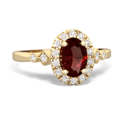 Garnet Antique-Style Halo 14K Yellow Gold ring R5720