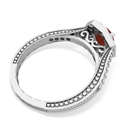 Garnet Art-Deco Starburst 14K White Gold ring R5520
