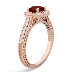 Garnet Art-Deco Starburst 14K Rose Gold ring R5520