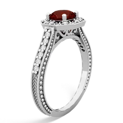 Garnet Art-Deco Starburst 14K White Gold ring R5520