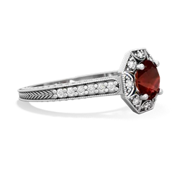 Garnet Art-Deco Starburst 14K White Gold ring R5520