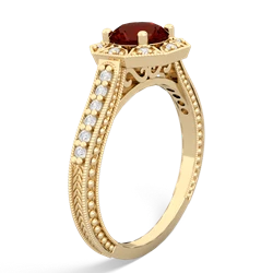 Garnet Art-Deco Starburst 14K Yellow Gold ring R5520