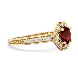 Garnet Art-Deco Starburst 14K Yellow Gold ring R5520