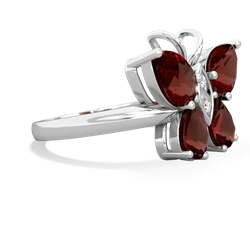 Garnet Butterfly 14K White Gold ring R2215