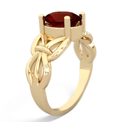 Thumbnail for Garnet Celtic Knot 14K Yellow Gold ring R2377 - hand 1 view