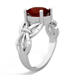 Garnet Celtic Knot Cocktail 14K White Gold ring R2377