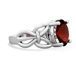 Garnet Celtic Knot Cocktail 14K White Gold ring R2377