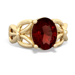 Garnet Celtic Knot Cocktail 14K Yellow Gold ring R2377