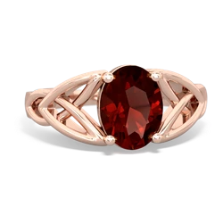Thumbnail for Garnet Celtic Trinity Knot 14K Rose Gold ring R2389 - front view