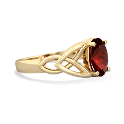 Garnet Celtic Trinity Knot 14K Yellow Gold ring R2389