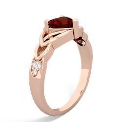 Garnet Claddagh Celtic Knot Diamond 14K Rose Gold ring R5001