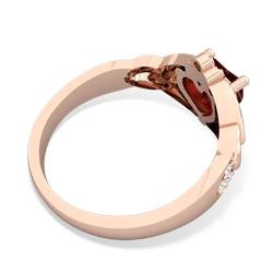 Garnet Claddagh Celtic Knot Diamond 14K Rose Gold ring R5001