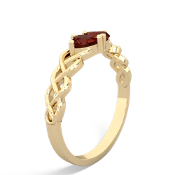 Garnet Heart To Heart Braid 14K Yellow Gold ring R5870