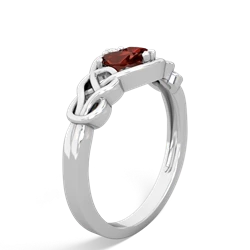 Garnet Celtic Love Knot 14K White Gold ring R5420