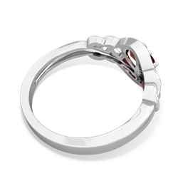 Garnet Celtic Love Knot 14K White Gold ring R5420
