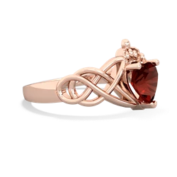 Garnet Claddagh Celtic Knot 14K Rose Gold ring R2367