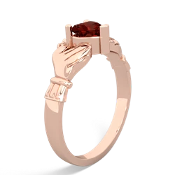 Garnet Claddagh 14K Rose Gold ring R2370