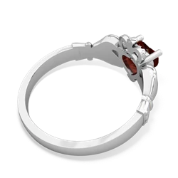 Garnet Claddagh 14K White Gold ring R2370