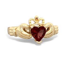 Garnet Claddagh 14K Yellow Gold ring R2370