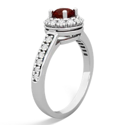Thumbnail for Garnet Diamond Halo 14K White Gold ring R5370 - hand 1 view