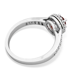Thumbnail for Garnet Diamond Halo 14K White Gold ring R5370 - top view