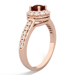 Garnet Diamond Halo 14K Rose Gold ring R5370