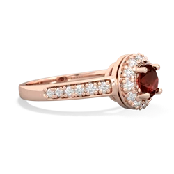 Garnet Diamond Halo 14K Rose Gold ring R5370