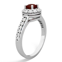 Garnet Diamond Halo 14K White Gold ring R5370