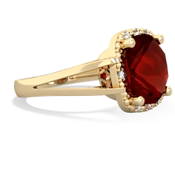 Thumbnail for Garnet Halo Cocktail 14K Yellow Gold ring R2498 - side view