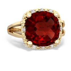 Thumbnail for Garnet Halo Cocktail 14K Yellow Gold ring R2498 - front view