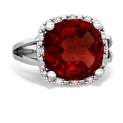 Garnet Art Deco Cocktail 14K White Gold ring R2498