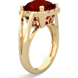 Garnet Art Deco Cocktail 14K Yellow Gold ring R2498