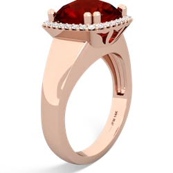 Thumbnail for Garnet Halo Cocktail 14K Rose Gold ring R2544 - hand 1 view