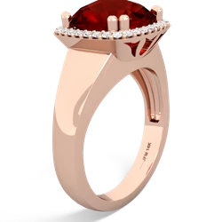 Garnet Halo Cocktail 14K Rose Gold ring R2544