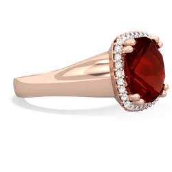 Thumbnail for Garnet Halo Cocktail 14K Rose Gold ring R2544 - side view