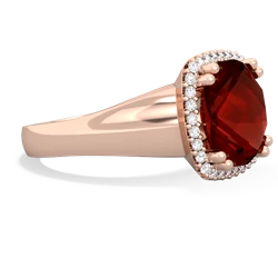 Garnet Halo Cocktail 14K Rose Gold ring R2544