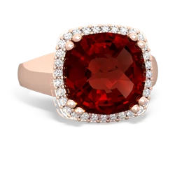 Garnet Halo Cocktail 14K Rose Gold ring R2544