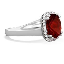 Garnet Halo Cocktail 14K White Gold ring R2544