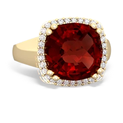 Garnet Halo Cocktail 14K Yellow Gold ring R2544