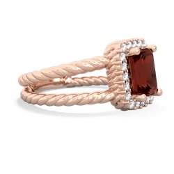 Garnet Rope Split Band 14K Rose Gold ring R2628