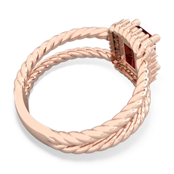 Garnet Rope Split Band 14K Rose Gold ring R2628