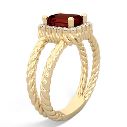 Garnet Rope Split Band 14K Yellow Gold ring R2628